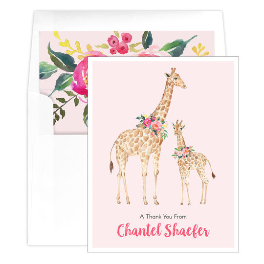 Giraffes Folded Note Cards